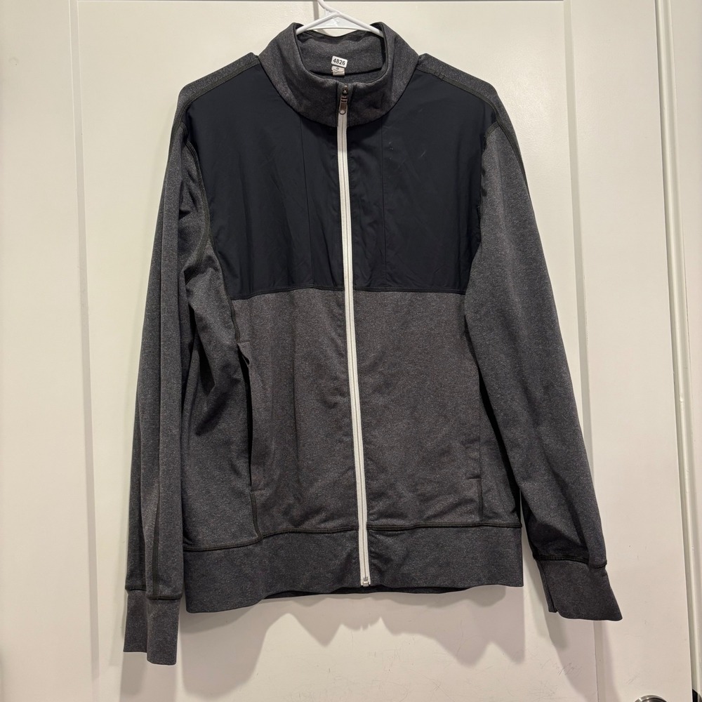 Lululemon Womens Gray Heather Full Zip Athletic Jacket Mock Neck Size M 4826